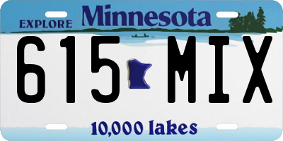MN license plate 615MIX