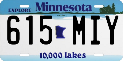 MN license plate 615MIY