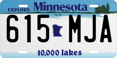 MN license plate 615MJA