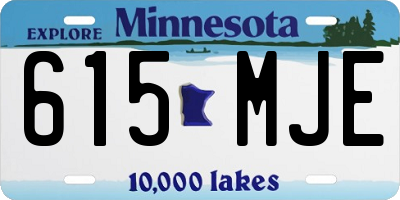 MN license plate 615MJE
