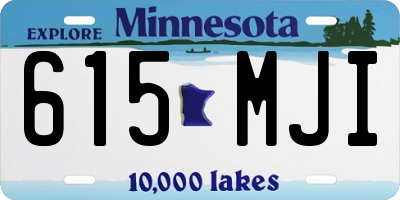 MN license plate 615MJI