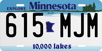 MN license plate 615MJM