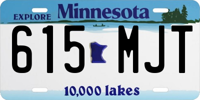 MN license plate 615MJT