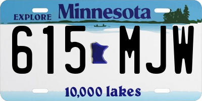 MN license plate 615MJW