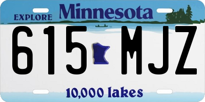 MN license plate 615MJZ