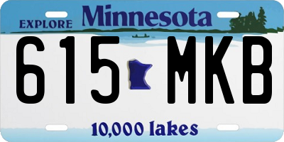MN license plate 615MKB
