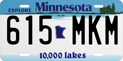 MN license plate 615MKM