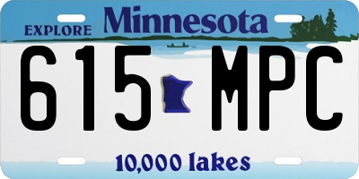 MN license plate 615MPC