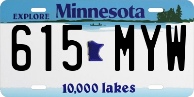 MN license plate 615MYW