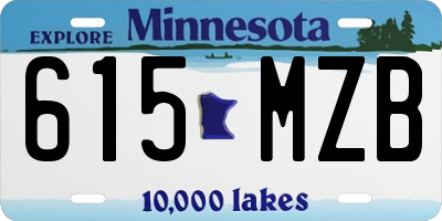 MN license plate 615MZB