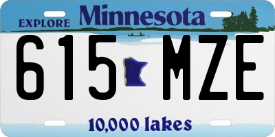 MN license plate 615MZE
