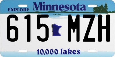 MN license plate 615MZH