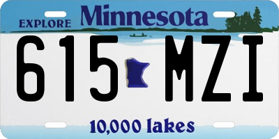 MN license plate 615MZI