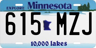 MN license plate 615MZJ
