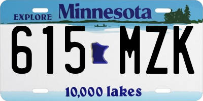 MN license plate 615MZK