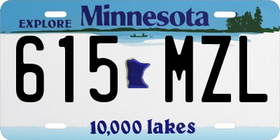 MN license plate 615MZL