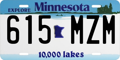 MN license plate 615MZM