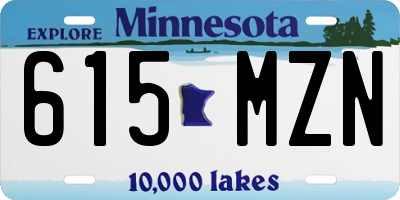 MN license plate 615MZN
