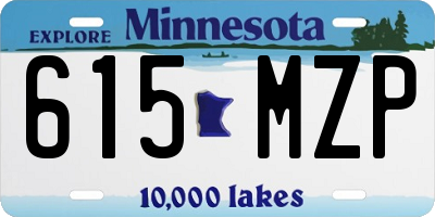 MN license plate 615MZP