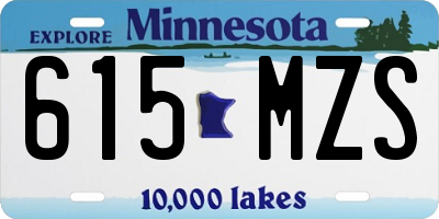 MN license plate 615MZS