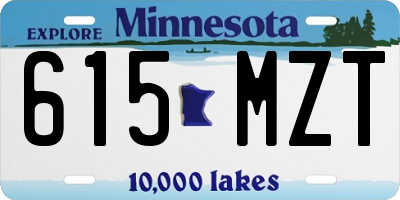 MN license plate 615MZT