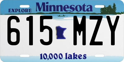 MN license plate 615MZY