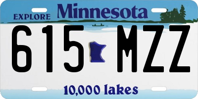 MN license plate 615MZZ