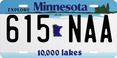 MN license plate 615NAA