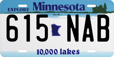 MN license plate 615NAB