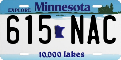 MN license plate 615NAC