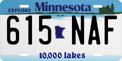 MN license plate 615NAF