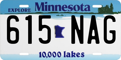 MN license plate 615NAG