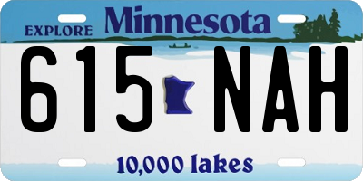 MN license plate 615NAH