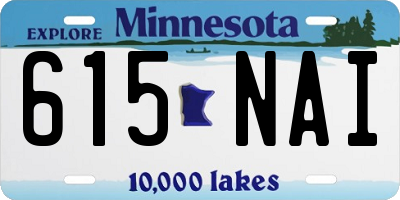 MN license plate 615NAI