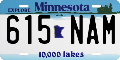 MN license plate 615NAM