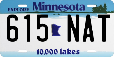 MN license plate 615NAT