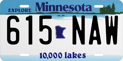 MN license plate 615NAW