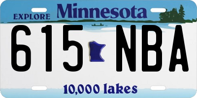 MN license plate 615NBA
