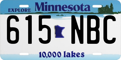 MN license plate 615NBC