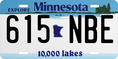MN license plate 615NBE