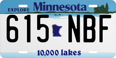 MN license plate 615NBF