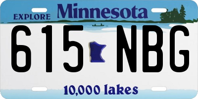 MN license plate 615NBG