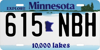 MN license plate 615NBH