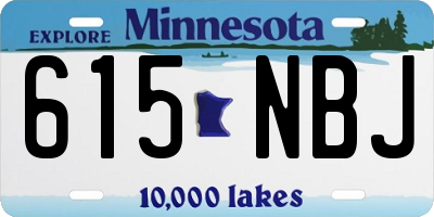 MN license plate 615NBJ