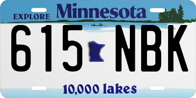 MN license plate 615NBK