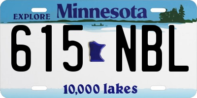 MN license plate 615NBL