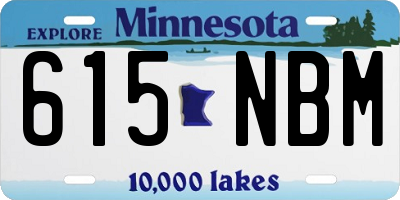 MN license plate 615NBM