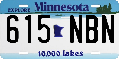 MN license plate 615NBN