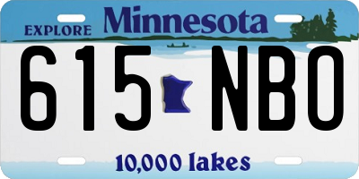 MN license plate 615NBO