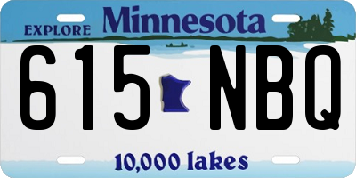 MN license plate 615NBQ